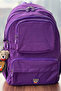 School Bag Unisex Purple Bear Medium Size Waterproof Clinker Fabric Travel Laptop Bag 40X30Cm - 4