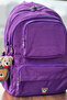 School Bag Unisex Purple Bear Medium Size Waterproof Clinker Fabric Travel Laptop Bag 40X30Cm