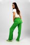 Women's Cotton Linen Pocketed Loose Fit Oversize Palazzo Trousers Green - 6