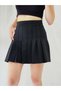 Black Women's Woven Pleated Skirt - 2