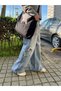 Y2K Stars Patch Detail Blue Snow Washed Trousers Day Light Star Detail Baggy Panth - 5