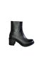 Women's Heeled Leather Boots - Black