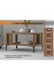 Modern Coffee Table w/ Storage Shelf - Dark Hunton Oak, Durable, Space-Saving, Easy Maintena - 3