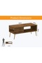 Modern Coffee Table with Storage Shelf & Side Compartment - Dark Hunton Oak - 5