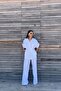 Linen Set - White with Waist Tie Detail