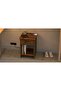 Modern Night Stand with USB Charging, Open Shelves, Drawer - Dark Oak & Grey - 3