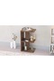 E-Shape Night Stand: 3 Shelves, USB A/C Ports, Easy Assembly, Truffle Davos Oak - 4