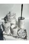 Black and White Patterned Bathroom Set - 2