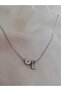 Women's Silver Color Mini E Letter Necklace, Initial Letter Necklace - 2