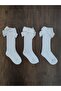 Girl's 3 Pairs of Accessory Bow Cotton Knee-Cuff Socks
