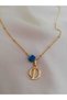 Women's Beaded Gold Letter D Necklace, Initial Letter Necklace - 2