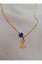 Women's Beaded Gold Letter Z Necklace, Initial Letter Necklace - 2