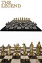 Large Metal Chess Set| 44cm Marble Patterned Chessboard| Medieval British Royal Knight - 5