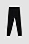 Boy's Black School Jogger Sweatpants with Elastic Waist and Pockets 25K801T01287
