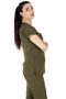 Khaki Lycra Thick Fabric Scrubs Doctor Nurse Jersey Bat Sleeve Surgical Suit - 2