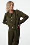 Haki Basic Crop Hırka Pantolon Triko Alt-Üst Takım TWOAW25AU00026 - 2