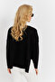 Women's Black Short-Front Knit Sweater Yi̇l551 - 6