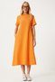 OrAnge A-line Summer Women's Combed Cotton Dress - UB00060 - 2