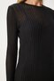 Women's Black Lightly Transparent Knitwear Dress Fn03326 - 5
