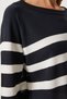 Women's Navy Blue Striped Comfortable Knitwear Blouse Fn03306 - 6
