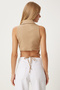 Women's Biscuit Shawl Collar Woven Vest Lv00002 - 5