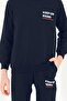 Crew Neck Long Sleeve Keep On Rıng Printed Navy Blue Color Boy's Tracksuit Set - 4