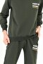 Crew Neck Long Sleeve Keep On Rıng Printed Khaki Color Boy's Tracksuit Set - 4