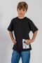 Crew Neck Short Sleeve Palm Printed Black Color Boy's T-shirt - 2