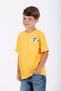 Crew Neck Short Sleeve Honey Printed Dark Yellow Color Boy's T-shirt - 2