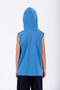 Boy's Blue Printed Hooded T-Shirt - 5