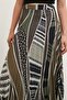 Khaki Color Patterned Pleated Skirt - 6