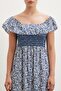 Blue Maxi Dress - Waist Elastic - 5