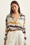 Water Color Patterned Shirt Khaki - 2