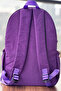 School Bag Unisex Purple Bear Medium Size Waterproof Clinker Fabric Travel Laptop Bag 40X30Cm - 2