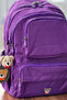 School Bag Unisex Purple Bear Medium Size Waterproof Clinker Fabric Travel Laptop Bag 40X30Cm - 3