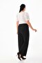 Black Large Size Lycra Sendy Fabric STRETCH COMFORTABLE FABRIC PANTS 3076 - 5