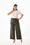 Plus Size Lycra Sendy Fabric STRETCH COMFORTABLE FABRIC PANTS 3076 - 3