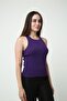 Purple Corded Halter Collar Women's knitted Undershirt - Daily Use, Comfortable and Stylish - 2
