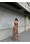 Leopard Patterned Strappy Chiffon Dress - 3