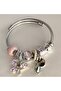 Steel Bracelet with Butterfly and Love Charm - 5