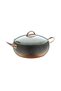 3141 - 2 Pieces, Biogranit, Heat Resistant Lid, 34X12 cm - 10.5 Liters - Copper Body, Copper Detail - 3