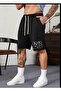 Men's Daily Combed Cotton Shorts - Black 23 Printed