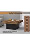 Modern Square Coffee Table - Dark Hunton Oak, Black - Durable, Stylish, Space-Saving - 3