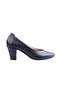 Navy Blue Studded Women's Heeled Shoes - 2