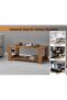 2-Tier Coffee Table with USB Port - Modern Design, Natural Dijon Walnut - 2