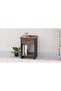 Modern Night Stand with USB Ports, Storage Shelves, and Drawer - Truffle Davos Oak/Black - 4