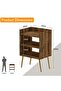 Dark Oak Nightstand - 3 Open Shelves, Easy Assembly, Lightweight, Versatile for Any Room - 5
