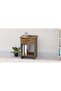 Modern Night Stand with USB Charging, Open Shelves, Drawer - Dark Oak & Grey - 4