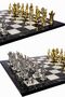 Large Metal Chess Set| 44cm Marble Patterned Chessboard| Medieval British Royal Knight - 6