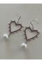 High Quality Pink-white Zircon Stone Heart Earrings - 4